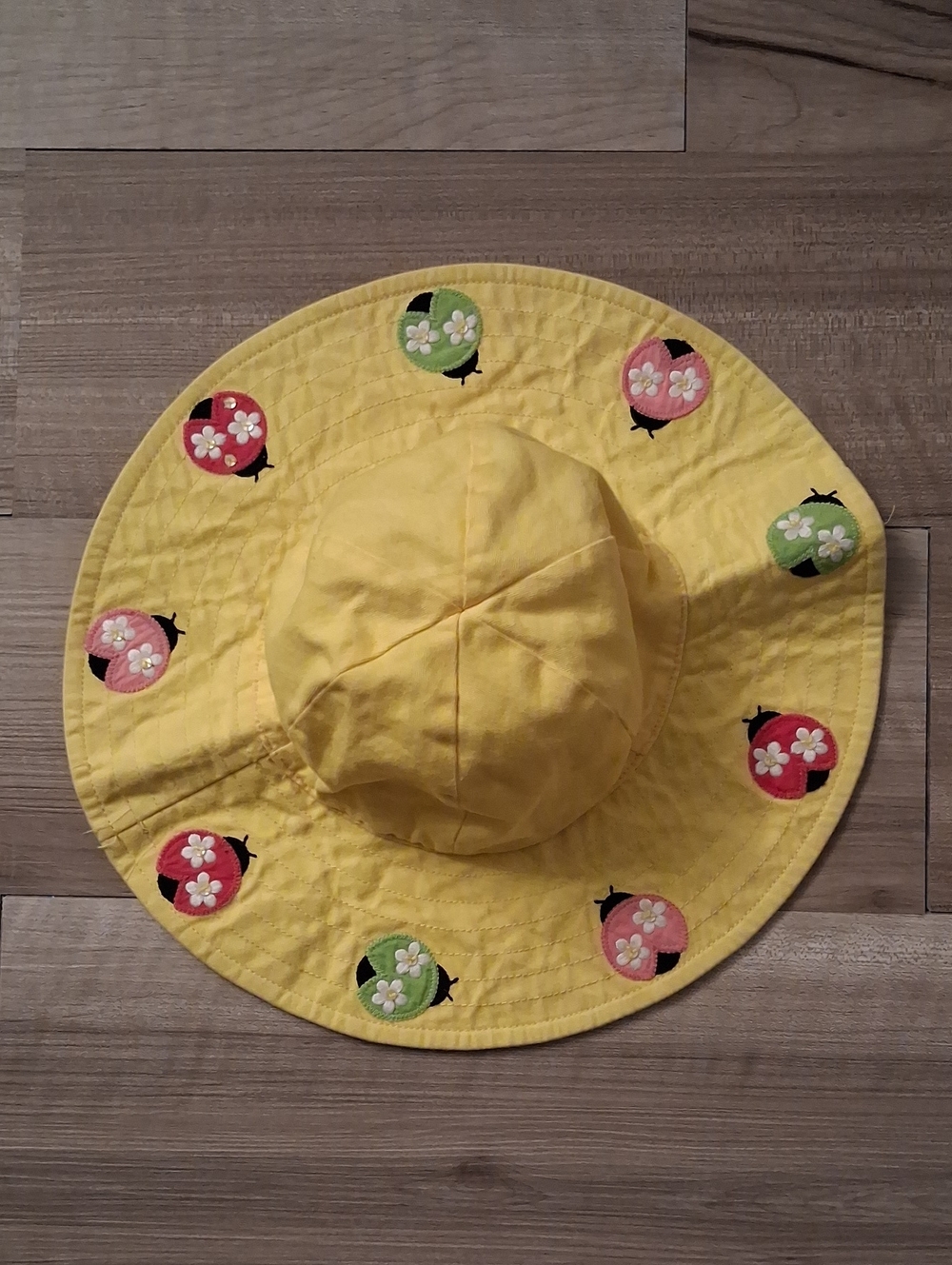 Gymboree Pretty Lady Ladybug Daisy Sun Hat Embroidered Size 3-4 Years (N)